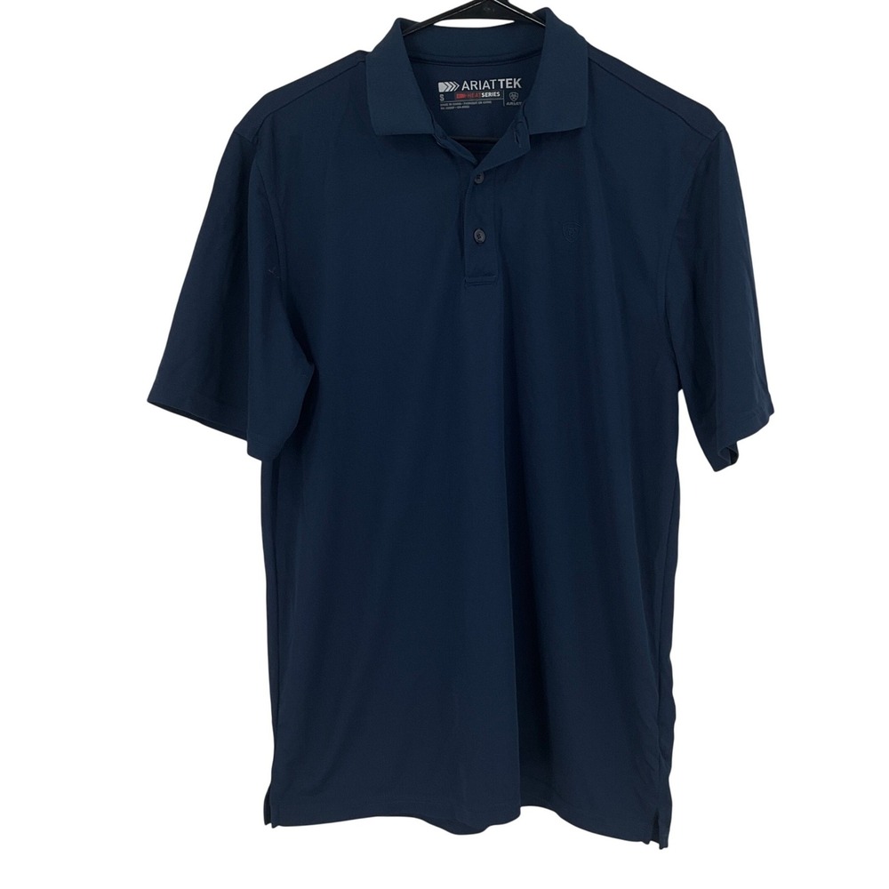 Ariat Mens AriatTEK‎ Heat Series Navy Performance Polo Sz S Western Workwear